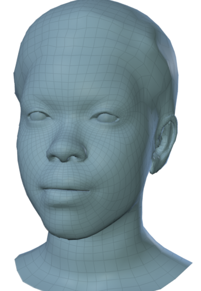 generalizes across face shapes. Each row shows the template of a subject selected from the static BU-3DFE face database~ (left), and three randomly selected animation frames, driven by the same audio input (right).