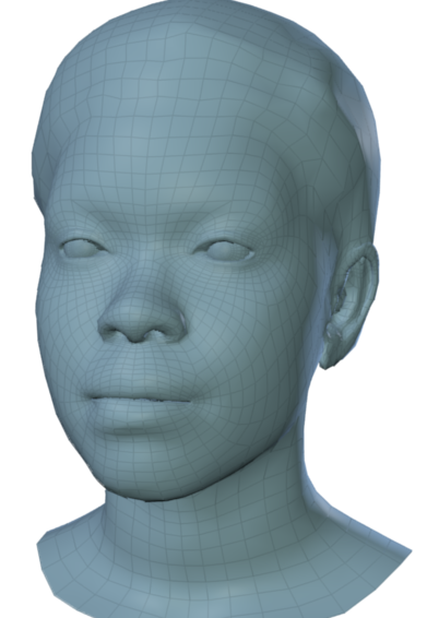 generalizes across face shapes. Each row shows the template of a subject selected from the static BU-3DFE face database~ (left), and three randomly selected animation frames, driven by the same audio input (right).