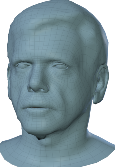 generalizes across face shapes. Each row shows the template of a subject selected from the static BU-3DFE face database~ (left), and three randomly selected animation frames, driven by the same audio input (right).