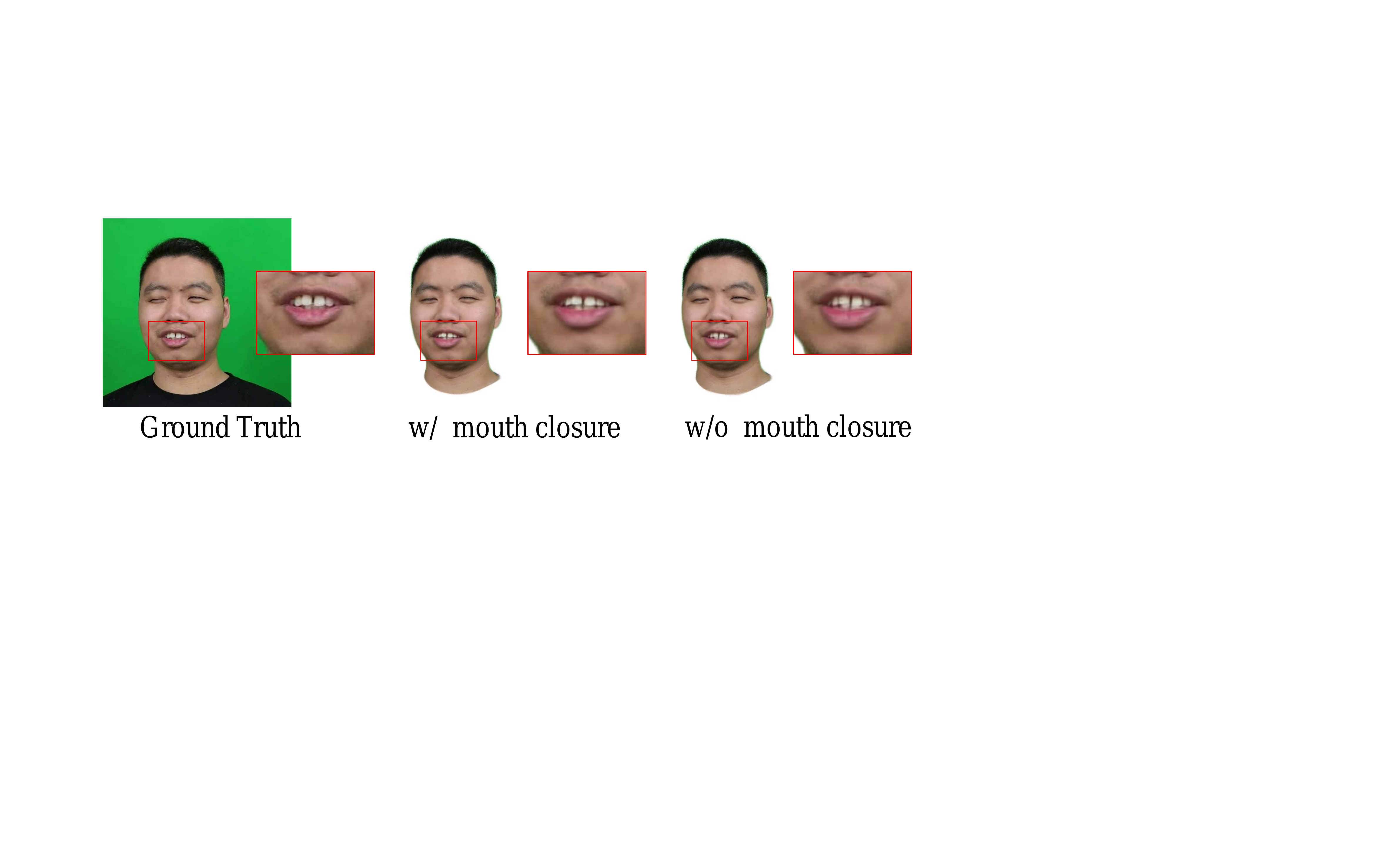 Closing the mouth cavity of FLAME mesh with additional faces is useful for modeling the interior mouth like teeth.