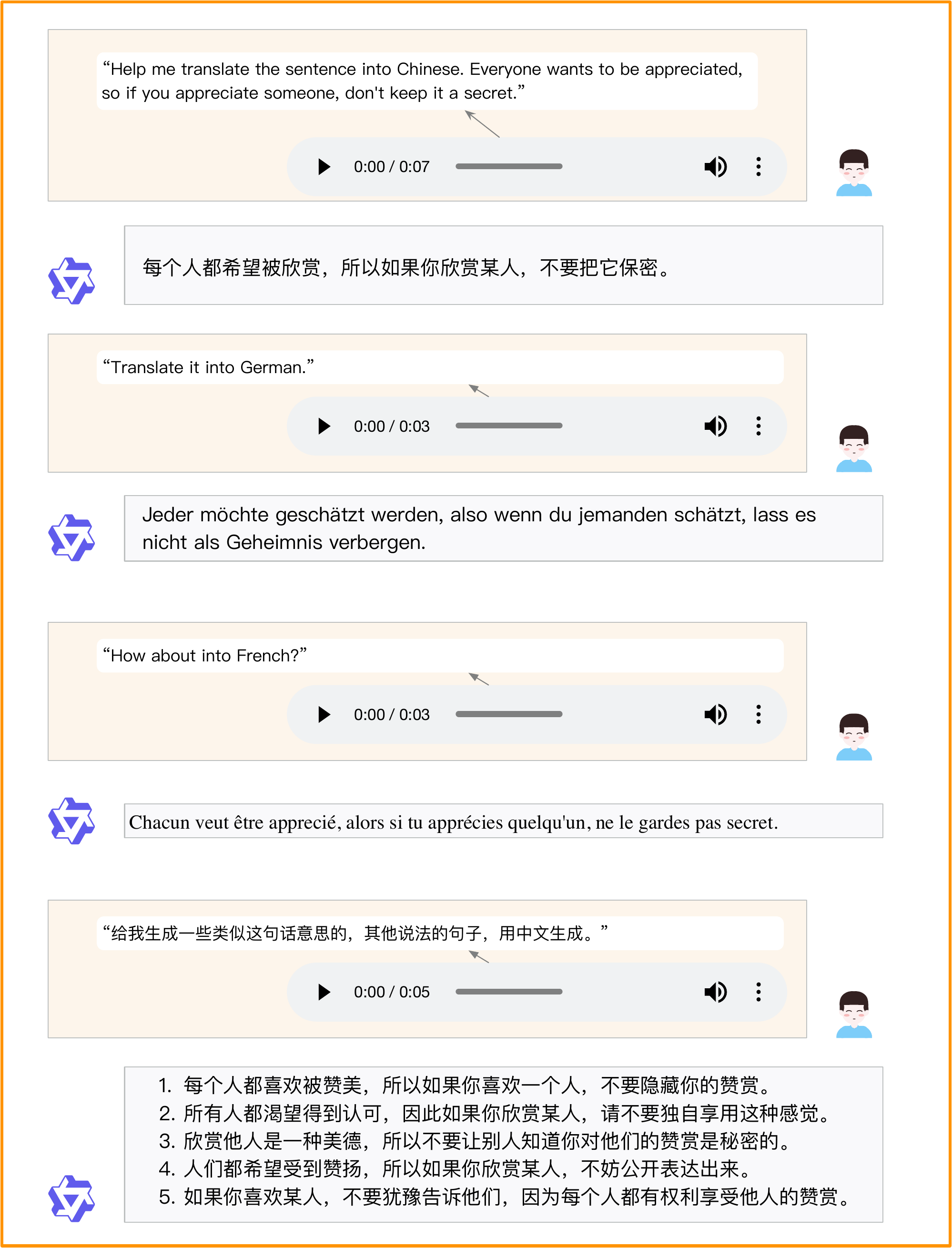 Example of Qwen2-Audio in free speech chat (demo 2).