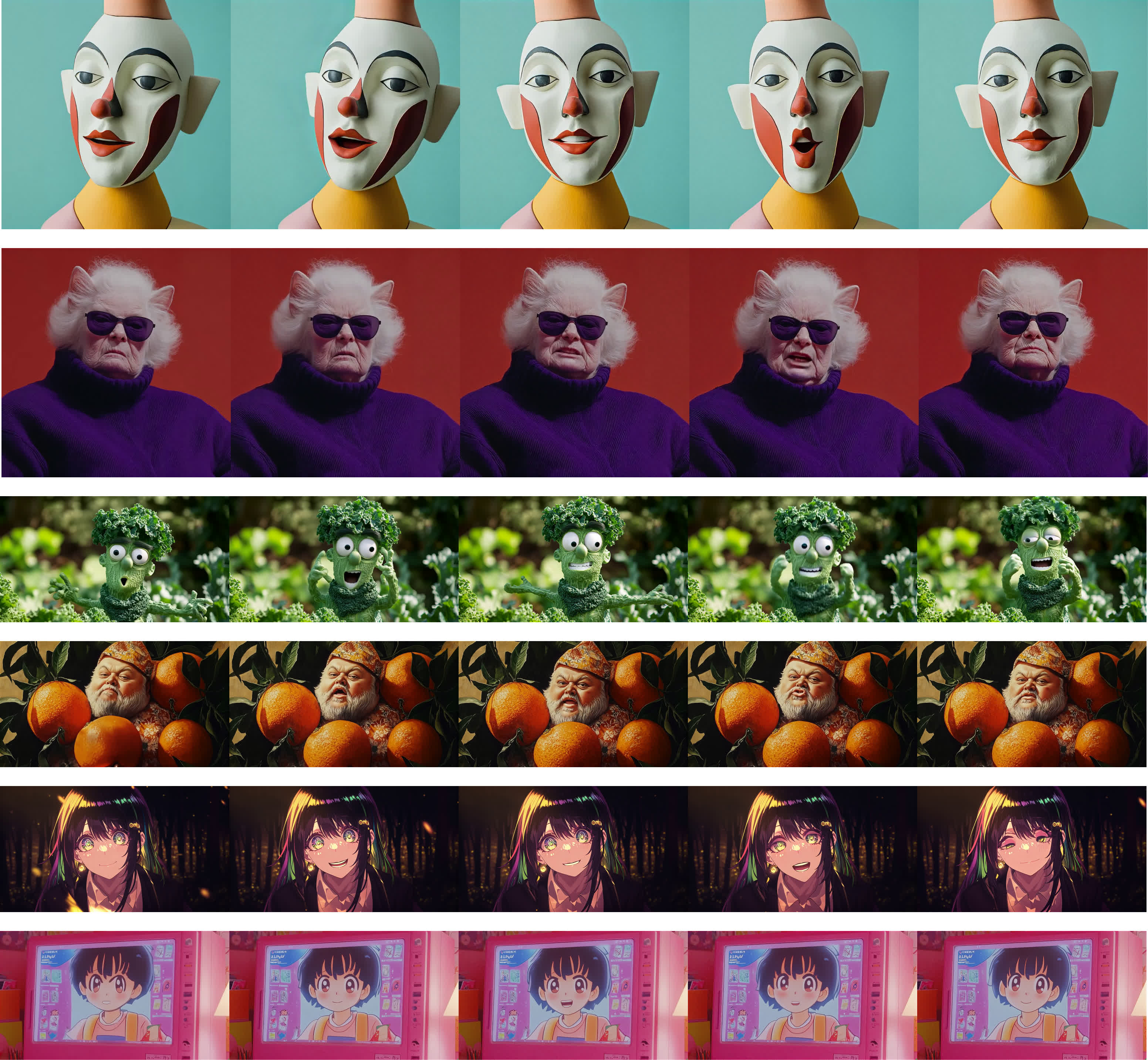 The videos generated by OmniHuman based on input audio and images.