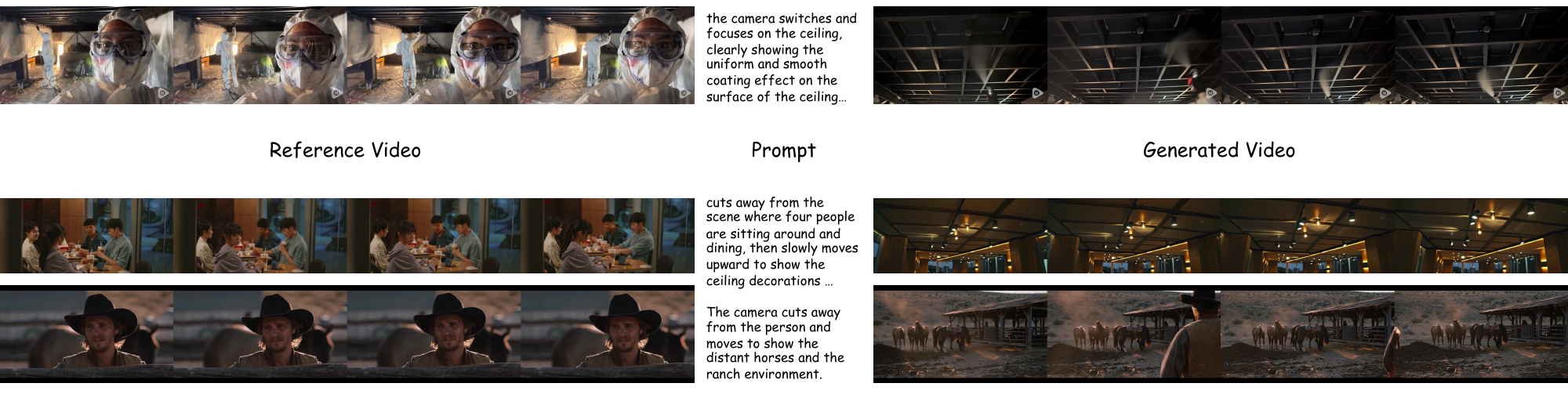 Shot-switching Video Extension (Cut Away) Results.