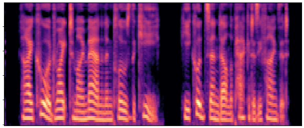 Baseline 10-step Token2Wave Mel-spectrogram for sample 1, representing multi-step generation.