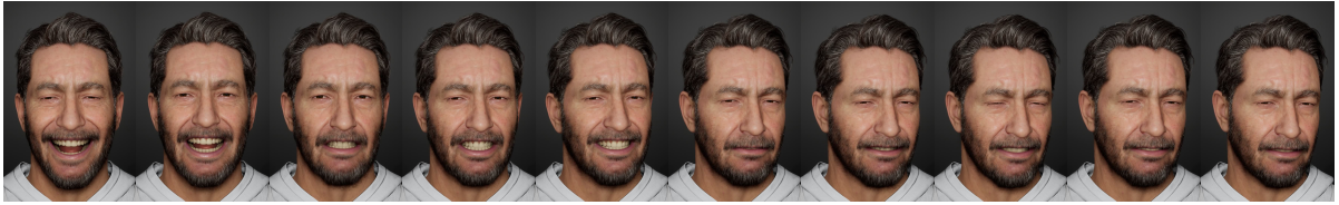 A failure case of head-pose drift: the drift appears after only a few inference steps. Frames are displayed at $2.5$ fps for clarity.