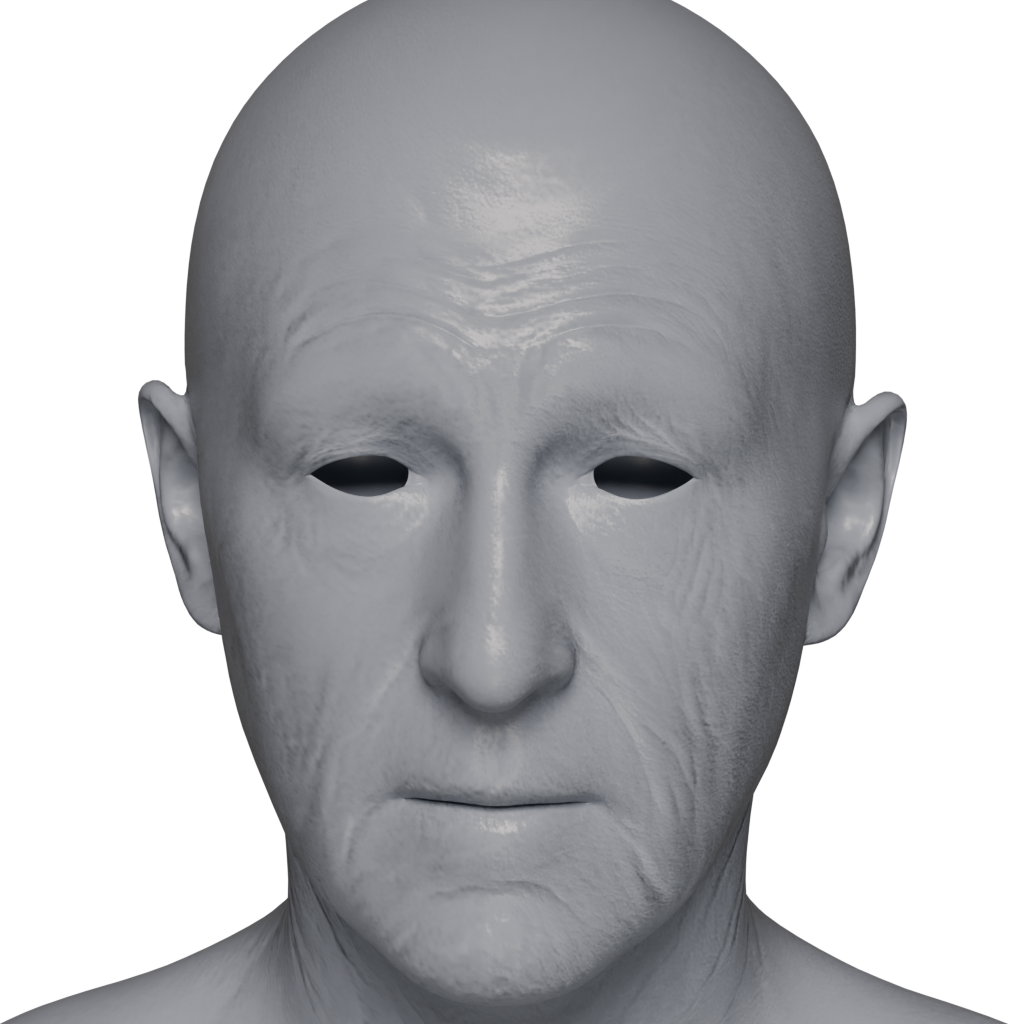 Recovered fine geometry showing facial detail.